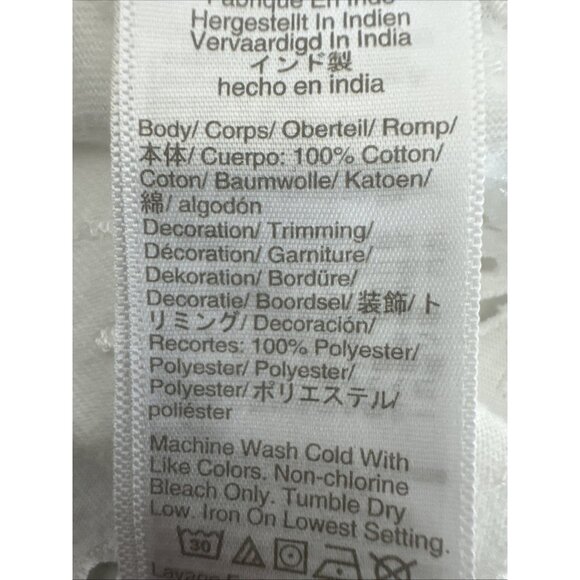 Madewell Women's S Boxy Wide Sleeve Embroidered Eyelet Tee White Crew NWT - Picture 9 of 13